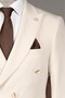 Exclusive double-breasted suit beige - 3