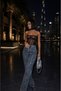 Women's Stone-Embellished Design Snow Wash Blue High-Waist Trend Palazzo Jean Pants - 5