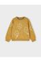 Girl's Floral Appliqué Sweater Yellow - 2