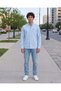 Men Blue Button Down Oxford Shirt - 5