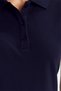 Women's Slim Fit 100% Cotton Polo Collar Navy Blue Pique T-Shirt - 6