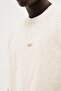 Men's Metal Label Jacquard Oversize T-Shirt Ecru - 5