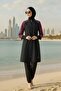 Quick-Drying Parachute Fabric 5-Piece Fully Covered Hijab Swimsuit 22165