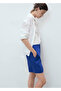 Mid-Waist Straight Cut Linen Shorts - 6
