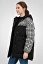 Women Textured Puffer Jacket, Black - 2