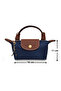 Small Size Women's Hand and Shoulder Bag Navy Blue, Tan Top Quality, XS - 4