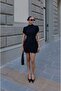 Black Tulip Sleeve Dress with Back Detail - 2