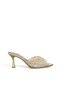 Women's Slippers with Heels, Gold Stones, Evening Dress Shoes, New Season F401 - 9