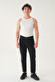 Men's Antique Black Boyfriend Comfortable Fit Trousers - 3