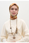 Nerissa Patterned Cotton Viscose Scarf Tile - 2