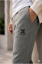 Men's Anthracite Winter Cotton Elastic Leg Slim Fit Sweatpants - 4