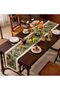 Vintage Table Runner 78 Inch, Autumn Oil Painting Farmhouse Decor with Tassels - 5