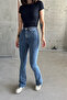 Women's Cotton Flared Loose Blue Jeans - 5