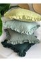 İnci Vintage Ruffled Cushion Cover Emerald Green 1 Pc - 5