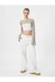 Openwork Crochet Bolero T-Shirt Long Sleeve Crew Neck - 2