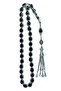 Silver Color Enamel Embroidered Prayer Beads, Quadruple Drop Model Metal Tassel Prayer Beads with Gift Box. - 8