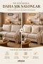 Embossed Patterned Soft Textured Decorative Throw Pillow Cover Set of 2 Cream Color Modern Pillowcase - 5