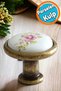 Answer: Porcelain Floral Button Kitchen Cabinet Door - 2