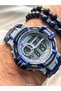 Sports Men's Wristwatch, Navy Blue Silikon Band Suitable for Pool and Sea Use, with Stopwatch - 3