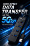 محول كابل USB 3.0 متعدد المنافذ بـ 4 منافذ - محول USB متعدد مع سرعة نقل تصل إلى 5 جيجابت في الثانية - 2