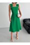 Special Design Fine Detail Green Midi Dress - 3