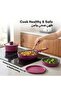 6-Piece Ceramic Cookware Set with Detachable Handle, PFAS-Free Healthy Cooking Set - Purple - 7