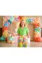 Girl's Padded Blazer Jacket Colorful Patterned Wide Leg Trousers 2-Piece Set - 3