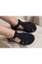Women's Ankle Strap Buckle Closed Front Suede Daily Cage Sandals - 3