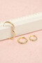 Çelik Exclusive Yellow Color Non-Fading Women's 3-Piece Hoop Earring Set - 5