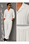 Men's Corduroy Ottoman Fabric Shirt and Pants Set