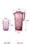 Acrylic Plum Jug 2.3 Lt and Set of 6 & Water Soft Drink Coffee Side Glass 400 ml (Not Glass) - 6