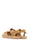 Women's Camel Ankle Buckle Suede Leather Espadrille Sandals 26Sfd206510 - 6