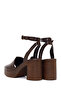 Women's Brown Ankle Buckle Platform Thick Heeled Leather Sandals 26Sfd420818 - 7