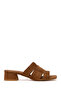 Women's Mink Thick Heeled Suede Leather Slippers 26Sfd141210