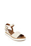 Women's Cream Strappy Wedge Heeled Leather Sandals 26Sfd551418 - 7