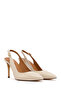Women's Cream Ankle Buckle Open Back Thin Heeled Patent Leather Shoes 26Pfd131516 - 2