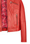 Kylie Women's Red Judge Collar Short Leather Jacket 25Sge5352U4 - 7