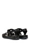 Women's Black Strappy Leather Comfort Sandals 26Sfd340318 - 6