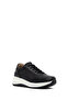 Women's Black Lace-Up Thick-Soled Sports Shoes, Leather Sneaker 26Pfd500518 - 7