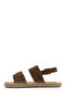 Women's Mink Knitted Detailed Suede Leather Espadrille Sandals 25Sfd206310 - 4