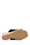 Women's Black Wedge Heeled Suede Leather Espadrille Slippers 25Sfd150510 - 5