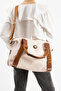 Beige Women's Multi-Compartment Adjustable Crossbody Hand and Shoulder Bag - 2