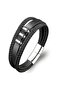 Genuine Leather and 316L Multi-Steel Men's Bracelet - 21 cm - 5