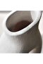 Vesna Stoneware Hollow Vase 10x6.5x24cm - White - 3