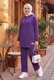 Double Pocket Hooded Double Suit 1668 - Purple - 3