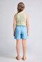 Drawstring Waist Above Knee Length Light Blue Shorts Girls G6381A826Sm - 5