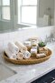 ®   40 cm Plastic Rattan Tray – Wicker Look Decorative Serving Tray, Kitchen, Breakfast, Sun - 2