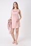 Women's Cotton Lycra Fabric Nursing Nightgown Set with Maternity and Postpartum Features 16237 - 3