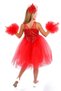 Red Color Pompom Sleeves Girls Birthday Party Dress - 4