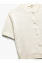 Short Sleeve Crew Neck Button Sequined Knitwear Cardigan - 5